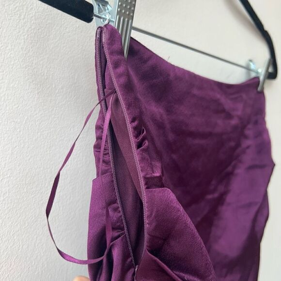 And Now This Womens Mini Skirt Ruched Side Zip Bodycon Purple Size Extra Small - Picture 5 of 8